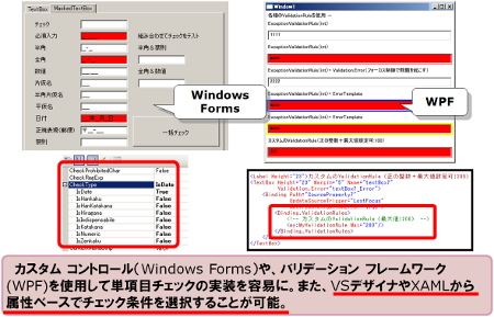 バリデーション機能付きカスタム コントロール